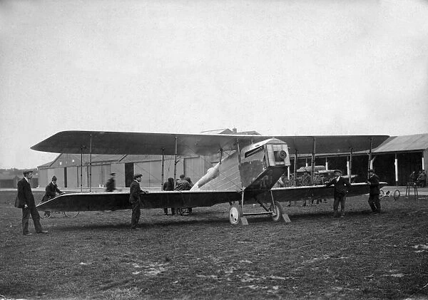 The Martinsyde Raymor biplane being assembled at the airfield at Quidi Vidi Lake in St