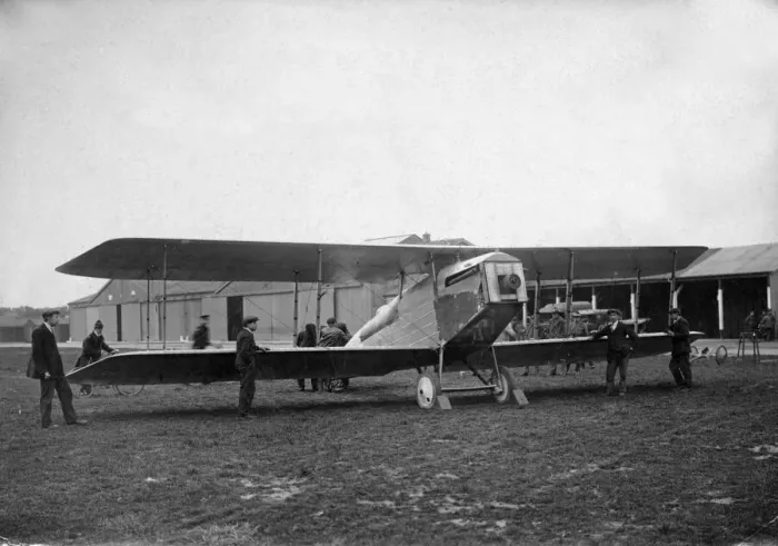 Framed Print : The Martinsyde Raymor biplane being assembled at the airfield at Quidi Vidi Lake in St Framed Print : The Martinsyde Raymor biplane being assembled at the airfield at Quidi Vidi Lake in St