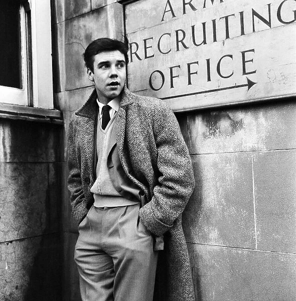 Marty Wilde, singer, pictured outside Army Recruiting Office ahead of his National