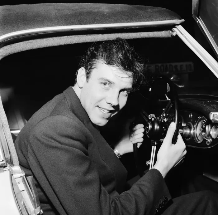 Framed Print : Marty Wilde singer, pictured sitting at wheel of motorcar, 12th February 1959 Framed Print : Marty Wilde singer, pictured sitting at wheel of motorcar, 12th February 1959