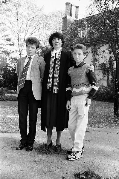 Mary Archer, wife of Jeffrey Archer, with their two sons Willian and James