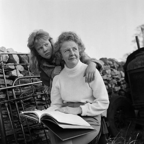 Mary Hayley Bell and her daughter Hayley Mills pictured out in the sun at Downham