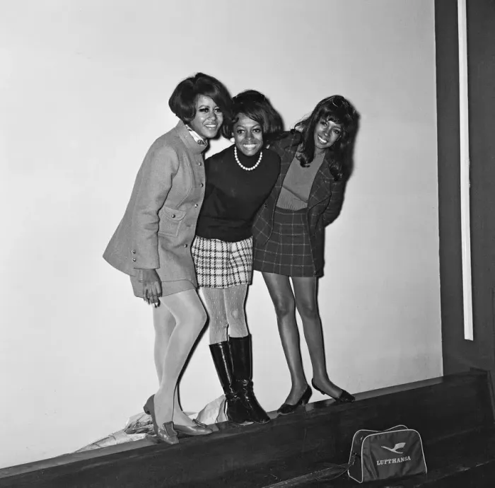 Framed Print : Mary Wilson, Diana Ross and Cindy Birdsong of The Supremes arrived at Heathrow Airport