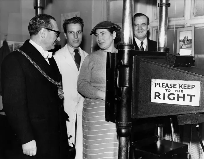 Framed Print : Mass X-ray campaign for tuberculosis, Liverpool. Pictured Framed Print : Mass X-ray campaign for tuberculosis, Liverpool. Pictured