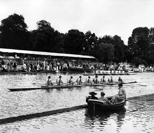 Massachusetts Institute of Technology, U. S. A. beating Thames Rowing Club in the Thames