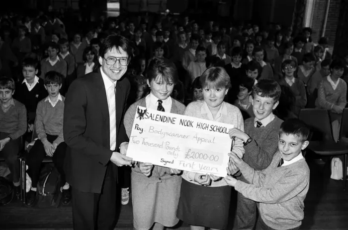 Framed Print : A massive cheque for a massive amount! First year pupils at Salendine Nook High School Framed Print : A massive cheque for a massive amount! First year pupils at Salendine Nook High School