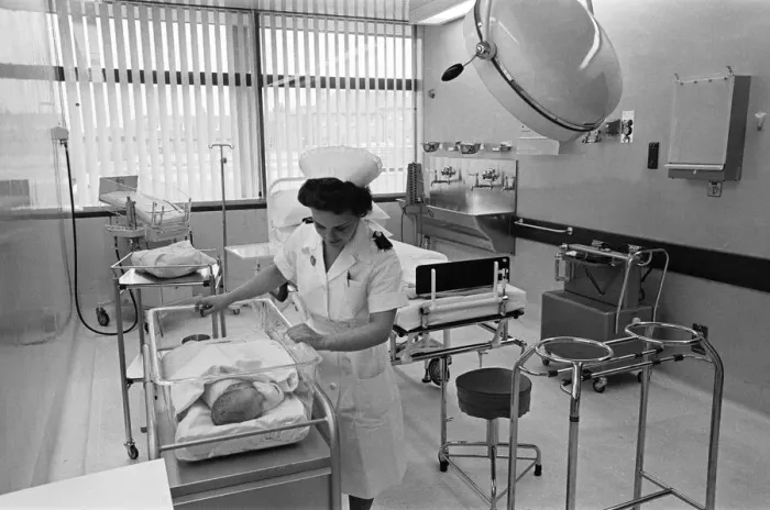 Framed Print : Maternity hospital at Wythenshawe, Manchester. November 1965 Framed Print : Maternity hospital at Wythenshawe, Manchester. November 1965