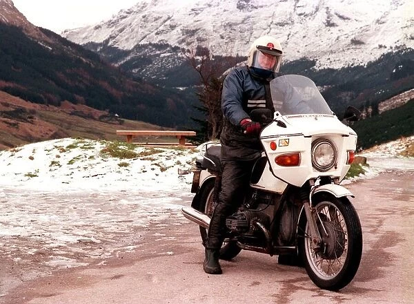 Bill Mather and his trusty old BMW March 1998 Pose at the top end of the Rest