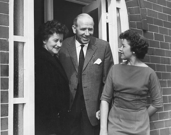 Matt Busby, Manchester United Manager, delighted to be back home in Chorlton-cum-Hardy