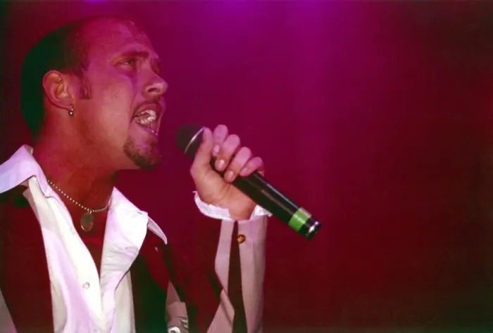 Framed Print : Matt Goss ex- Bros performs at the Whitley Bay ice rink to launch his single The Key