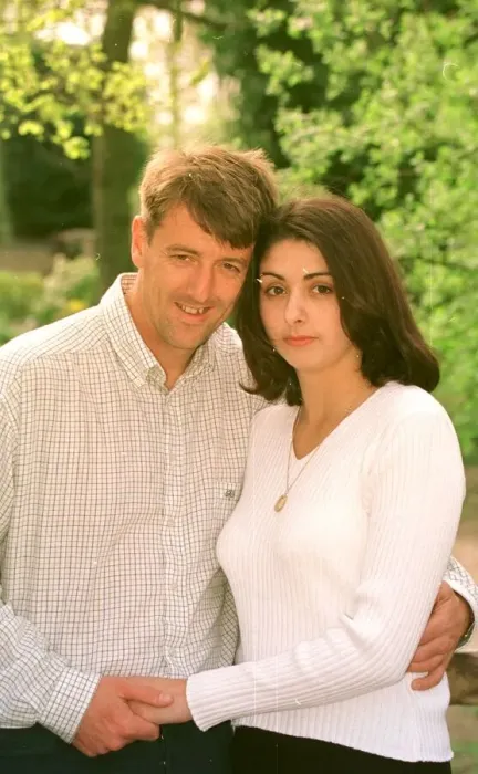 Framed Print : Matt Le Tissier Southampton footballer with his new girlfriend Angela Nabulsi
