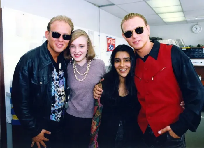 Framed Print : Matt and Luke Goss of Bros meet some fans at Metro FM Radio. 05  /  03  /  92
