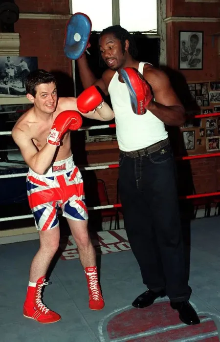 Framed Print : Matthew Wright Mirror Journalist with Lennox Lewis 1997 WBC World Heavy Weight Framed Print : Matthew Wright Mirror Journalist with Lennox Lewis 1997 WBC World Heavy Weight