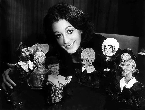 Maureen Lipman actress with some of her plasticine models which will be used in a new