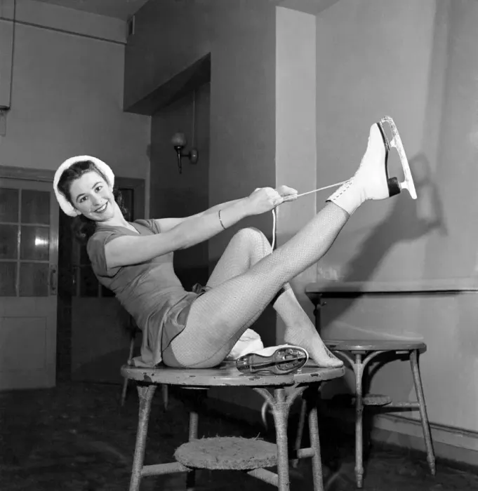 Framed Print : Maureen Pain, 21-year-old Skating Champion (She is the holder of 13 trophies
