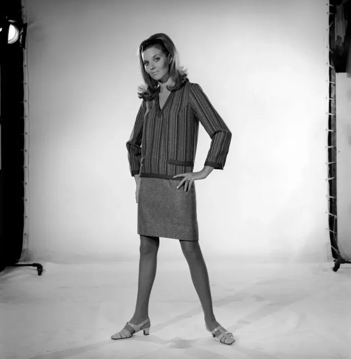Framed Print : Maureen Walker seen here modelling Cardigan. 1960