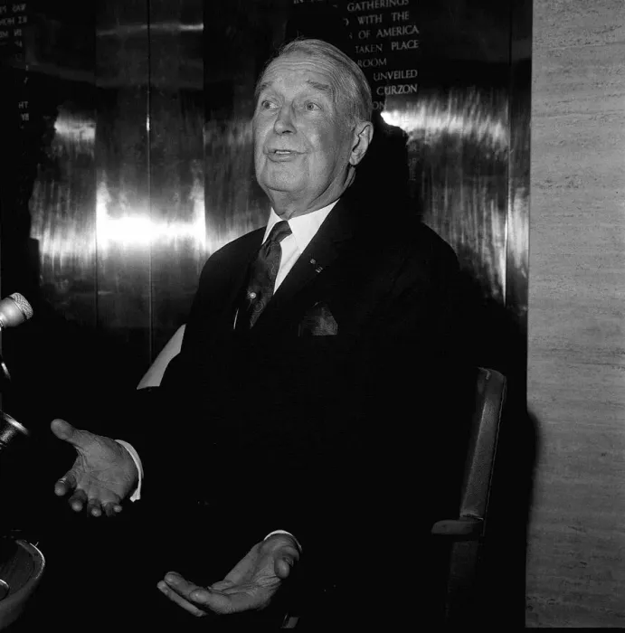 Framed Print : Maurice Chevalier Actor - Feb 1968 at a Press Conference at the Lincoln Room