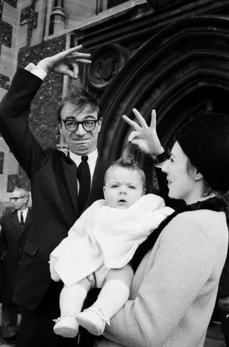 Framed Print : Maxwell, the son of Roy Hudd and his wife Ann, is christened at Croydon Parish Church