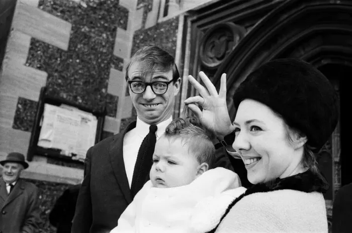 Framed Print : Maxwell, the son of Roy Hudd and his wife Ann, is christened at Croydon Parish Church Framed Print : Maxwell, the son of Roy Hudd and his wife Ann, is christened at Croydon Parish Church