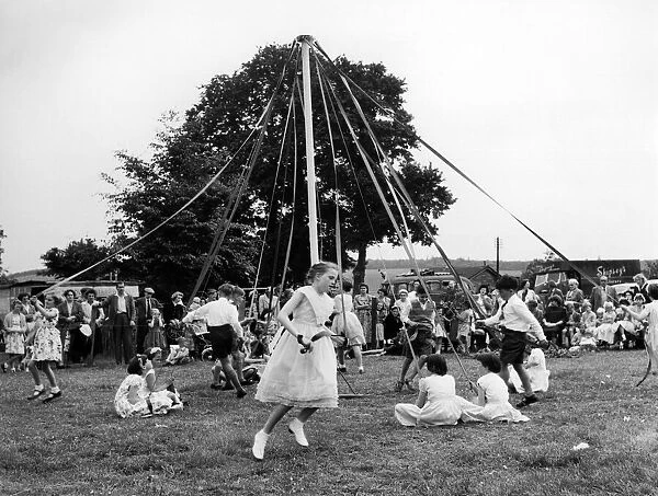 Maypole Dancing at Wishford, Wiltshire 1959