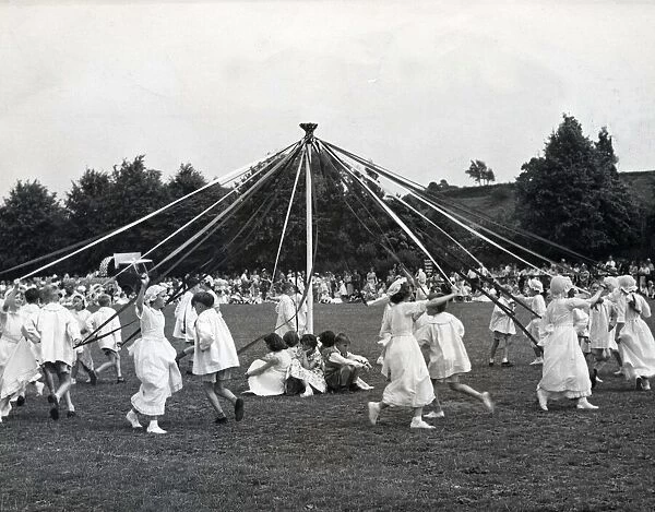Maypole somewhere in Wales. 26 June 1960