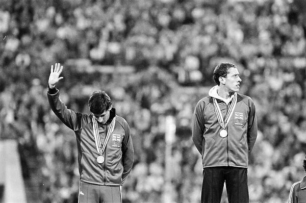 Medal ceremony after final of Mens 800 metres at the 1980 Summer Olympics in Moscow