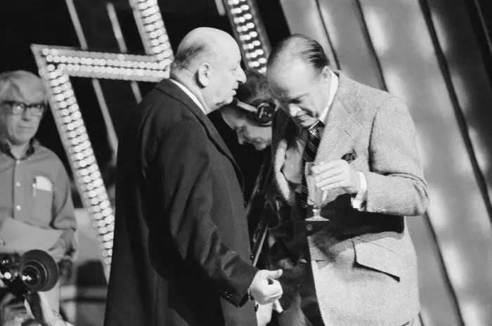 Framed Print : Media mogul Lew Grade chatting with stars at the Royal Gala performance rehearsals Framed Print : Media mogul Lew Grade chatting with stars at the Royal Gala performance rehearsals
