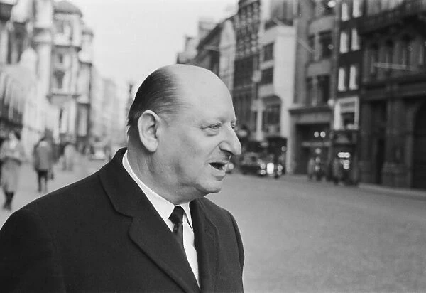 Media Mogul Lew Grade pictured outside the law courts in London after being a witness in