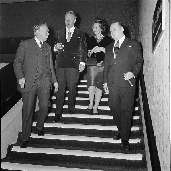 Media mogul Lew Grade (right) pictured with Prime MInister Harold Wilson (left)