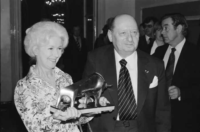 Framed Print : Media Mogul Lew Grade at the the Royal Television Society annual awards ceremony