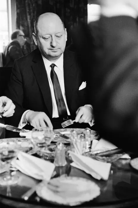 Framed Print : Media Mogul Lord Lew Grade seated at the table at a dinner party. 24th January 1967 Framed Print : Media Mogul Lord Lew Grade seated at the table at a dinner party. 24th January 1967