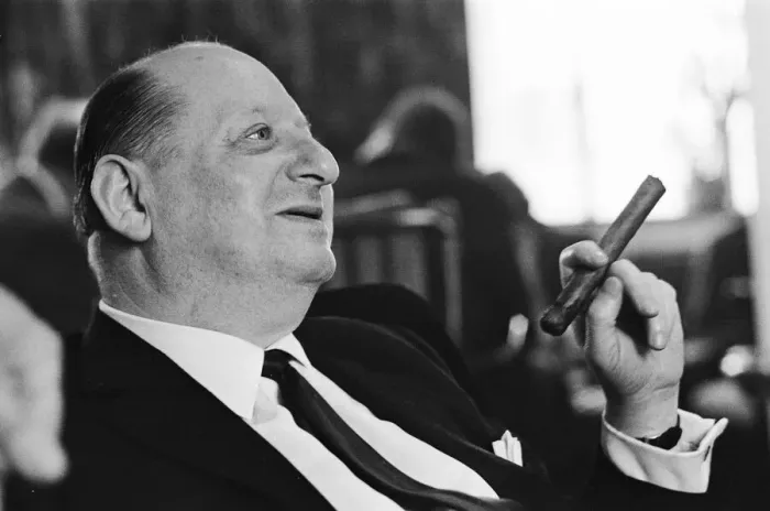 Framed Print : Media Mogul Lord Lew Grade smoking a cigar. 24th January 1967 Framed Print : Media Mogul Lord Lew Grade smoking a cigar. 24th January 1967