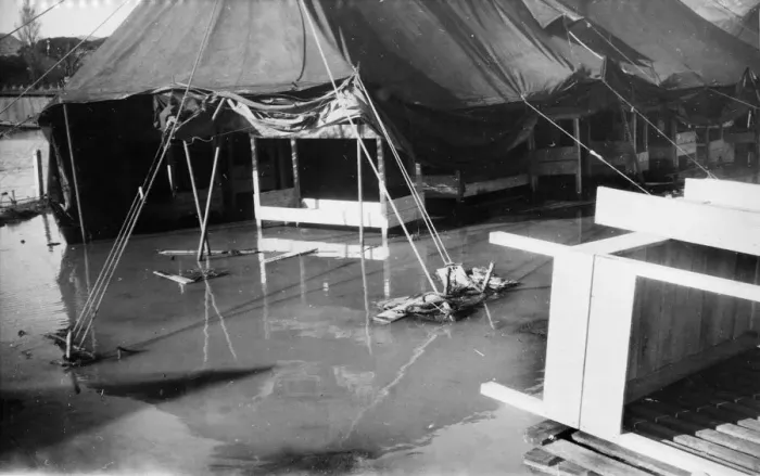 Framed Print : Medloc Transit Camp in Toulon, France. Troops on their way home after four years