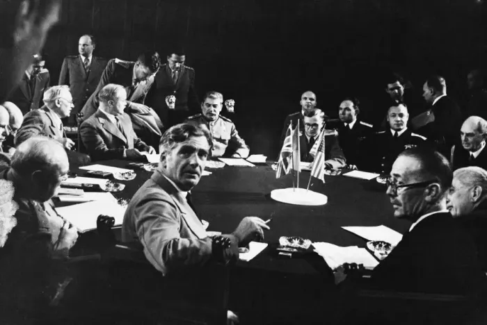 Framed Print : The third meeting of the Big Three'Berlin conference