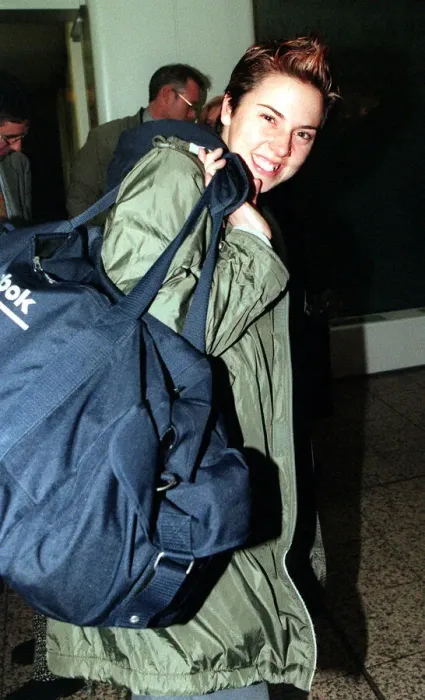 Framed Print : Mel-C at Glasgow Airport December 1999