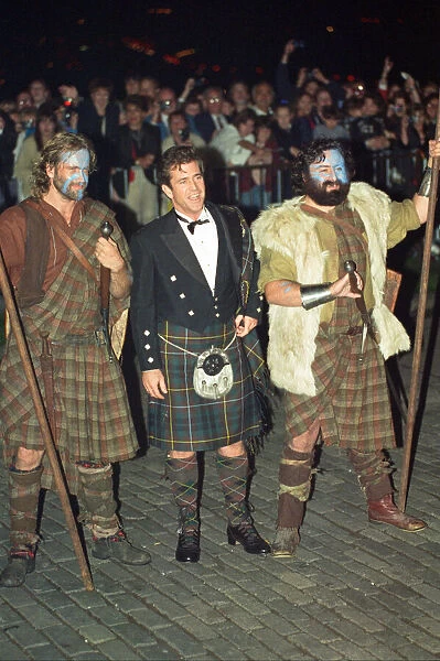 Mel Gibson attends the premiere of Braveheart in Stirling, Scotland. 3rd September 1995