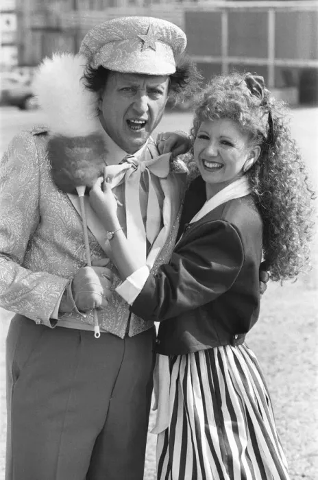 Framed Print : Melanie the doctors assistant played by Bonnie Langford seen here with Ken Dodd who is Framed Print : Melanie the doctors assistant played by Bonnie Langford seen here with Ken Dodd who is