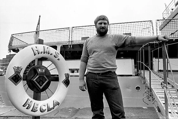 A member of the crew of survey vessel HMS Hecla. 06  /  10  /  80