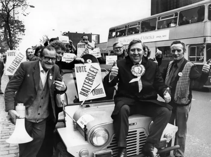 Framed Print : Member of Parliament for Birmingham Sparkbrook Roy Hattersley leads his campaign Framed Print : Member of Parliament for Birmingham Sparkbrook Roy Hattersley leads his campaign
