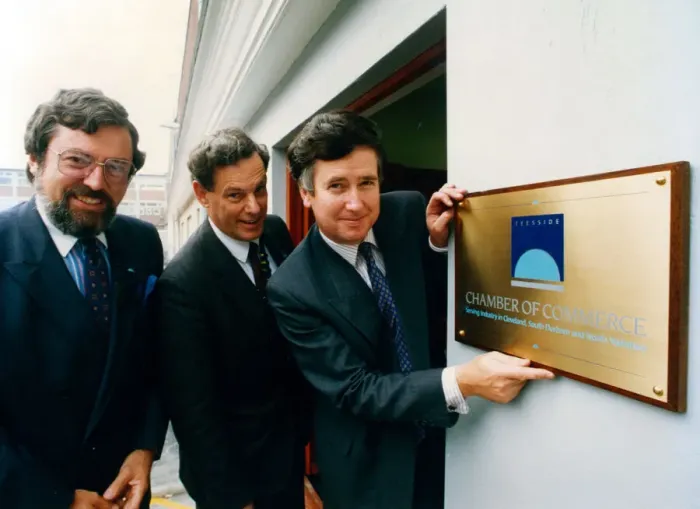 Framed Print : Member of Parliament for Darlington Michael Fallon opens the new Teesside Chamber of