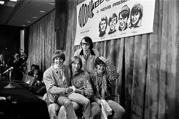 Members of the 1960s pop group The Monkees Davy Jones, Mickey Dolenz