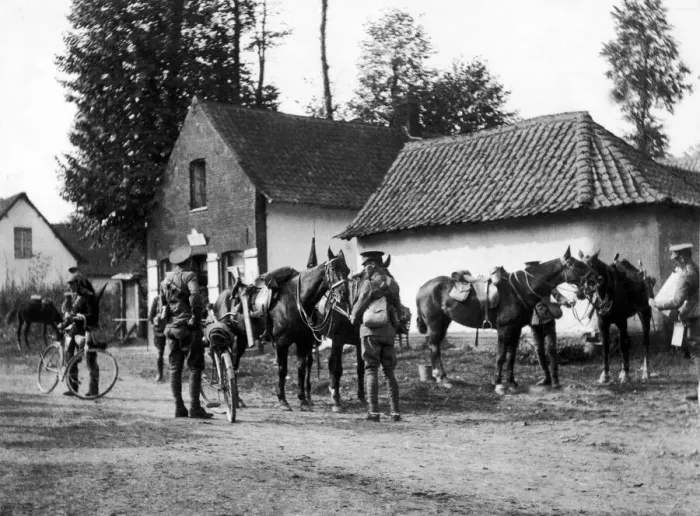 Framed Print : Members of the 2nd Cavalry Division after crossing the River Marne in September 1914 Framed Print : Members of the 2nd Cavalry Division after crossing the River Marne in September 1914