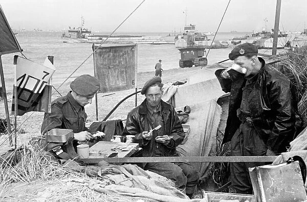 Members of the Army Logistics Corp seen here enjoying a cup of tea