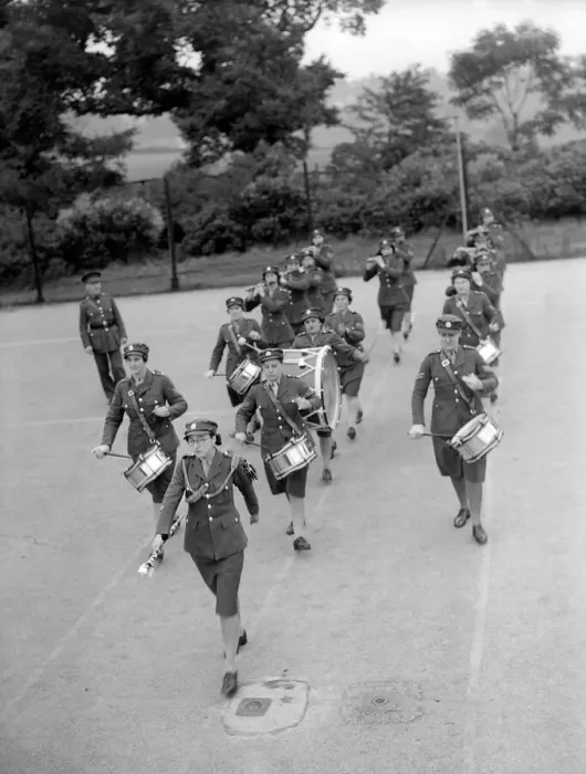 Framed Print : Members of the ATS Band Marching during WW2 - 1941 Women doing mens jobs during Framed Print : Members of the ATS Band Marching during WW2 - 1941 Women doing mens jobs during