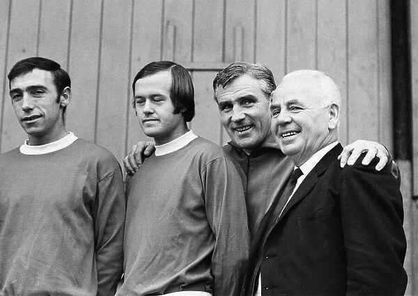 Members of the Bristol Rovers football team with manager Bill Dodgin in their team