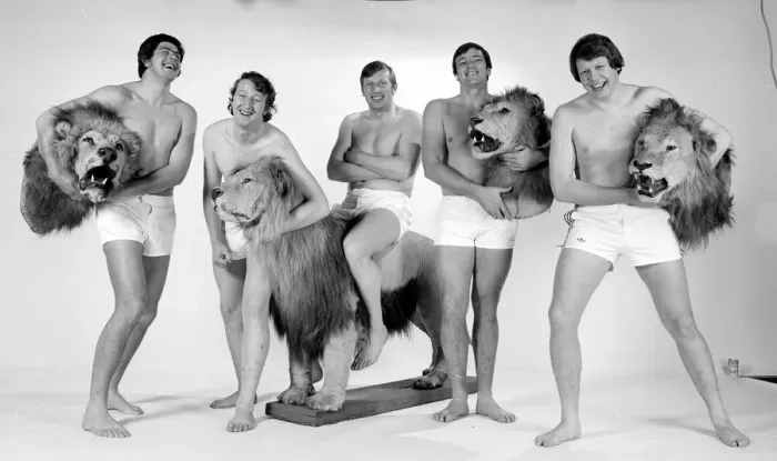 Framed Print : Members of the British Lions rugby union team about to tour New Zealand for test matches