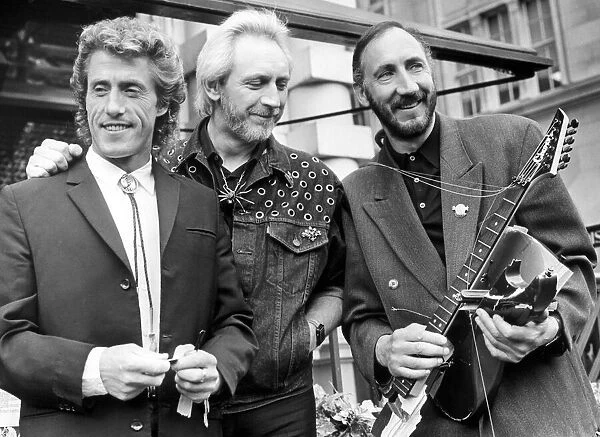 Members of British rock group The Who left to right: Roger Daltrey