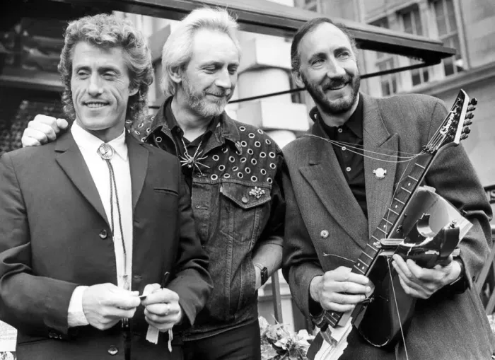 Framed Print : Members of British rock group The Who left to right: Roger Daltrey