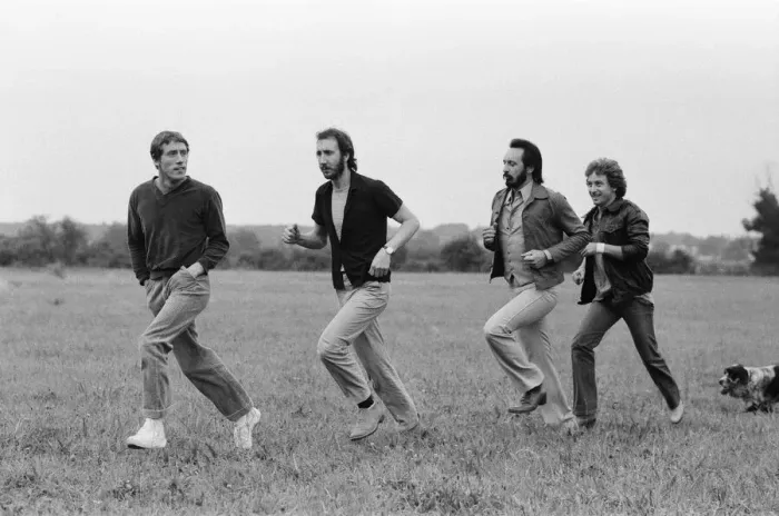 Framed Print : Members of the British rock group The Who pose for pictures after new drummer Kenney Framed Print : Members of the British rock group The Who pose for pictures after new drummer Kenney