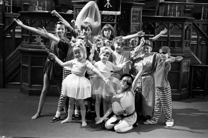 Framed Print : Members of the childrens drama group at Honley Trinity Church pictured during a Framed Print : Members of the childrens drama group at Honley Trinity Church pictured during a